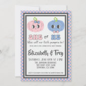 可愛いグルービーハロウィーンカボチャ性別のリビール 招待状 (正面)