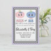 可愛いグルービーハロウィーンカボチャ性別のリビール 招待状 (スタンド正面)