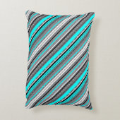 可愛いグレーアクアアステカ柄 アクセントクッション (裏面(縦))