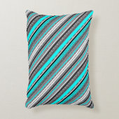 可愛いグレーアクアアステカ柄 アクセントクッション (正面(垂直))