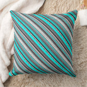 可愛いグレーアクアアステカ柄 クッション (ブランケット)