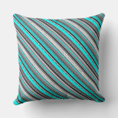 可愛いグレーアクアアステカ柄 クッション (裏面)