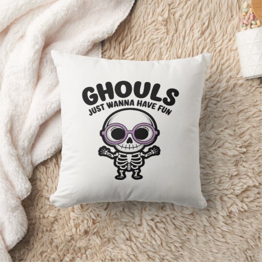可愛いグールズがおもしろい骨格を持ちたい クッション (ブランケット)