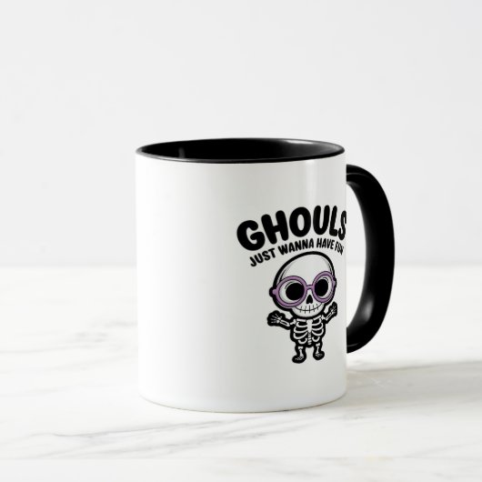 可愛いグールズがおもしろい骨格を持ちたい マグカップ (正面右)