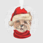 可愛いケアンテリアドッグホリデークリスマスフォト オーナメント (裏面)