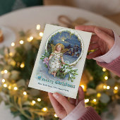 可愛いケルブ金ゴールドウィング、クリスマスグリーティングカード 招待状