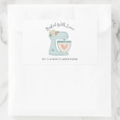 可愛いケーキミ焼いたキミキサーのラブ長方形ステッキ 長方形シール (バッグ)