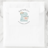 可愛いケーキミ焼いたキミキサーのラブ長方形ステッキ 長方形シール (バッグ)