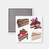 可愛いケーキ好きのデザートセレクション マグネット (正面/裏面)