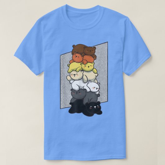 可愛いゲイクマプライドフラッグゲイクマ用カブ Tシャツ (デザイン正面)