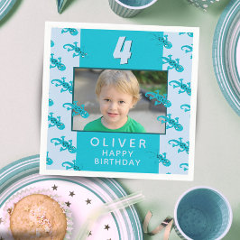 可愛いゲッコリザードキッドの誕生日パーティー写真 スタンダードカクテルナプキン