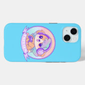 可愛いゲーマー女の子のかわいい赤ちゃんブルーの翼を持つ犬 Case-Mate iPhoneケース (裏面 (横))