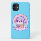 可愛いゲーマー女の子のかわいい赤ちゃんブルーの翼を持つ犬 Case-Mate iPhoneケース (裏面)