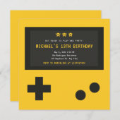 可愛いゲームコンソールスタイル子供の誕生日 招待状 (正面/裏面)