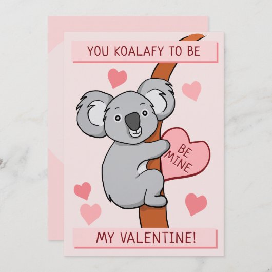 可愛いコアティヴァレンティズデイカード (正面/裏面)
