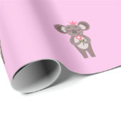 可愛いコアラの王女の子ピンクの誕生日 ラッピングペーパー (ロールコーナー)