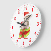 可愛いコアラアートクリスマスウォール時計 ラージ壁時計 (傾斜)