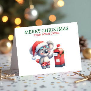 可愛いコアラオージーの下からメリークリスマス シーズンカード