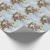 可愛いコアラクマ青い水彩赤ちゃんシャワー ラッピングペーパー (角)