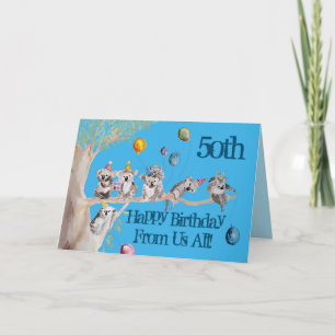 可愛いコアラハピー50誕生日from Us All Card カード