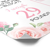 可愛いコアラピンクフローラ1年目のフォトマイルストーン ポスター (角)