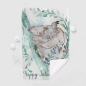 可愛いコアラベビーハグ水彩動物愛護記念日 ゴルフタオル (インサイチュ)