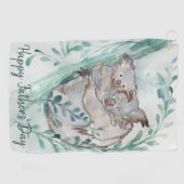 可愛いコアラベビーハグ水彩動物愛護記念日 ゴルフタオル (横)