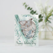 可愛いコアラベビーハグ水彩動物愛護記念日 ポストカード (スタンド正面)