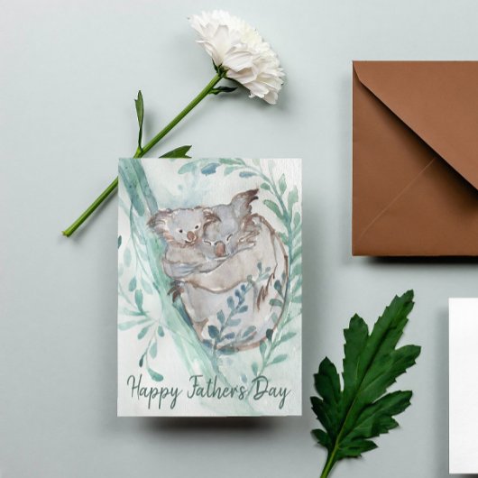 可愛いコアラベビーハグ水彩動物愛護記念日 ポストカード