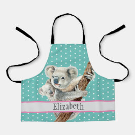 可愛いコアラ名子動物柄エプロン エプロン