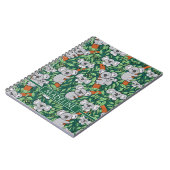 可愛いコアラ柄パーソナライズハンターグリーン ノートブック (左側)