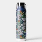 可愛いコアラ柄パーソナライズブルー ウォーターボトル (正面)