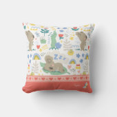 可愛いコアラ柄小さな女の子名付きピンク クッション (正面)