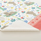 可愛いコアラ柄小さな女の子名付きピンク シェルパブランケット (3/4)