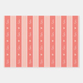可愛いコアラ柄小さな女の子名付きピンク ラッピングペーパーシート (正面2)