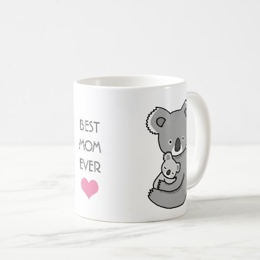 可愛いコアラ母とベビー甘い母の日の贈り物 コーヒーマグカップ (正面右)