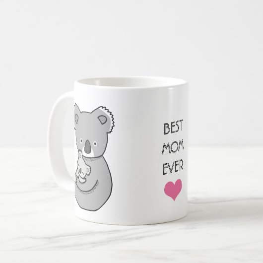 可愛いコアラ母とベビー甘い母の日の贈り物 コーヒーマグカップ (正面左)
