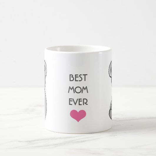 可愛いコアラ母とベビー甘い母の日の贈り物 コーヒーマグカップ (中央)