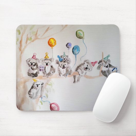 可愛いコアラ絵画ウォーターカラーのマウスマットフローラ マウスパッド (マウス)