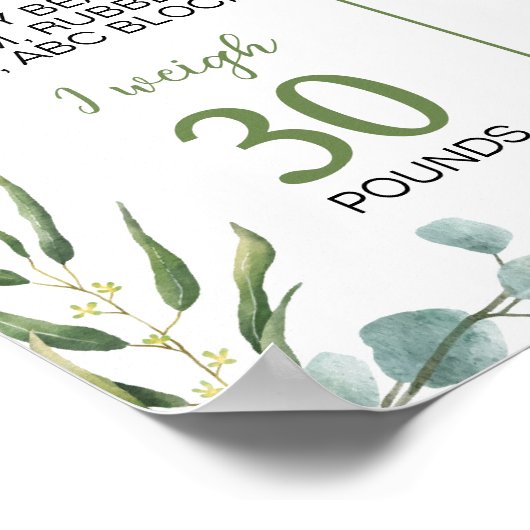 可愛いコアラ緑の初年写真マイルストーン ポスター (角)