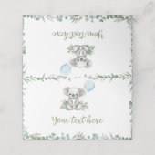 可愛いコアラ緑の誕生日パーティーフードテント プレイスカード (外部開封)