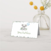 可愛いコアラ緑の誕生日パーティーフードテント プレイスカード (正面)