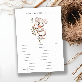 可愛いコアラ葉アドバイスマムベイビーシャワー エンクロージャーカード