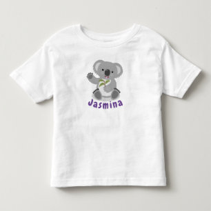 可愛いコアラ葉ベアイラストレーション トドラーTシャツ
