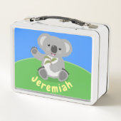 可愛いコアラ葉ベアイラストレーション メタルランチボックス (裏面)