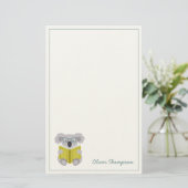 可愛いコアラ読の動物の子供の文房具紙 便箋 (スタンド正面)