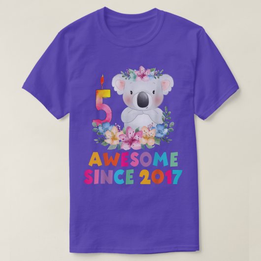 可愛いコアラ5歳の誕生日の衣装を男の子g tシャツ (デザイン正面)