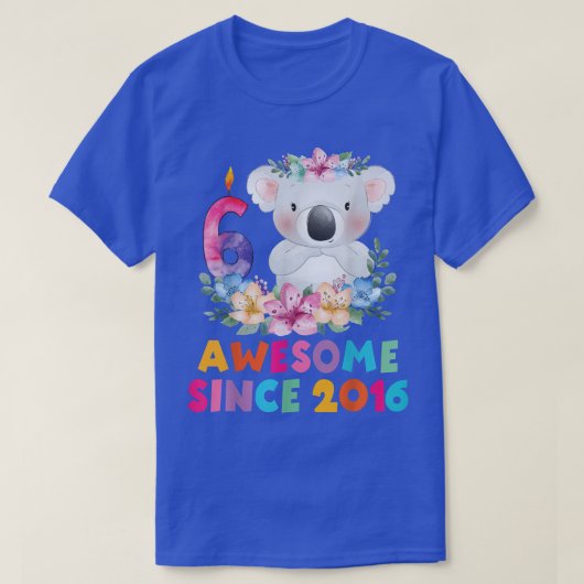 可愛いコアラ6歳の誕生日の衣装を男の子g tシャツ (デザイン正面)