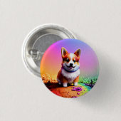 可愛いコギ絵を描子犬のアートワーク–36475 缶バッジ (正面&裏面)