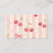 可愛いコケットさくらんぼオントップベビーシャワーレジストリ エンクロージャーカード (裏面)